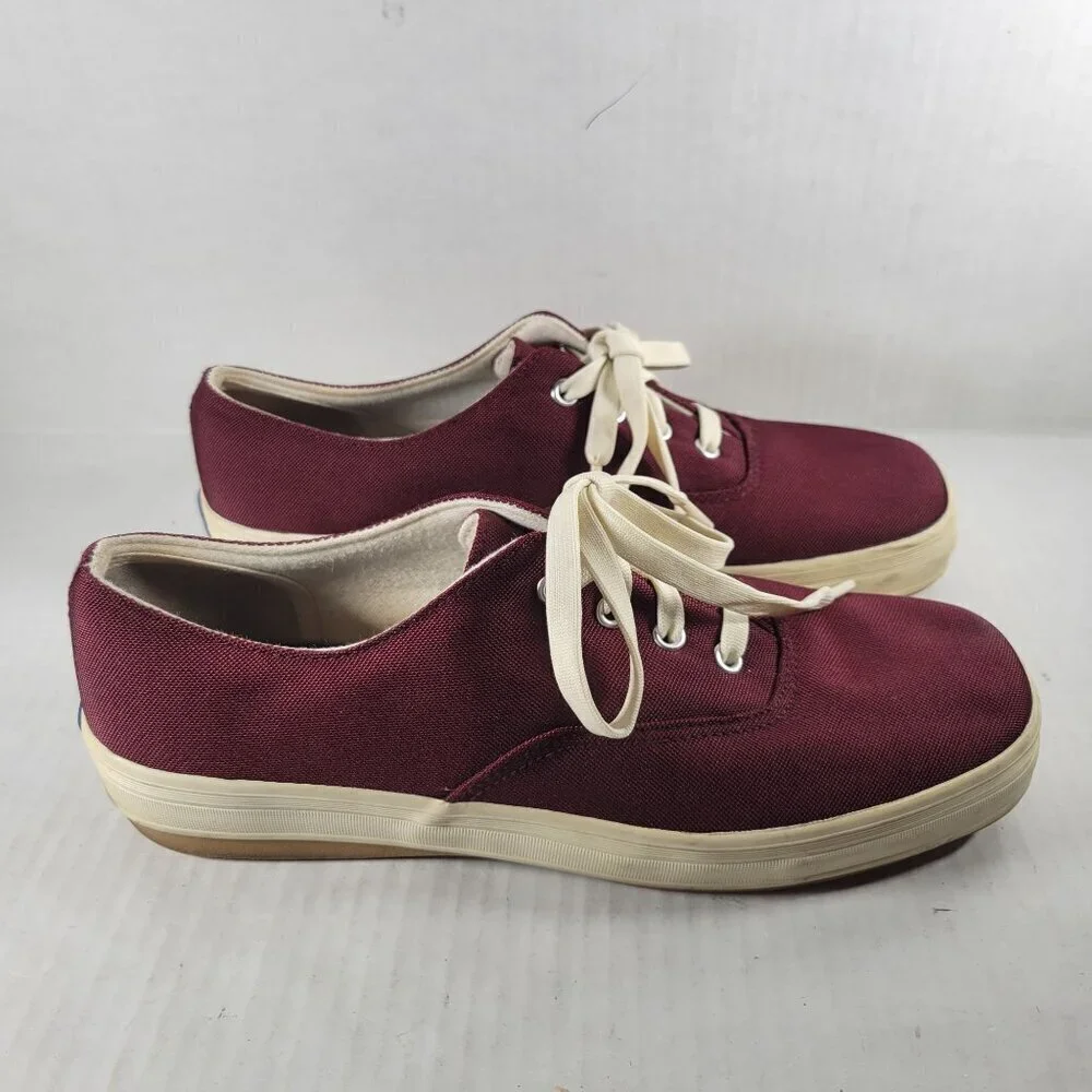 Keds Women Burgundy Lace Up Classic Stretch Athletic Shoes Sneaker Size US 7.5
